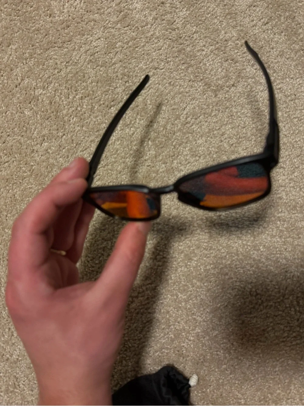 Oakley Latch Black Frame Sunglasses with Red Lenses